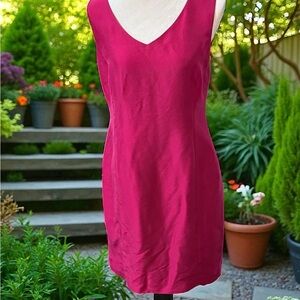 Ann Taylor Red Silk Midi Dress